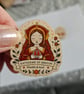 Katherine of Aragon Wooden Pin Badge - Tudor Queen Gift - Eco Friendly UK Made 