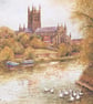Worcester Cathedral. Signed Special Edition Print by Christopher Hughes 