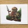 Owl Knight blank greeting card
