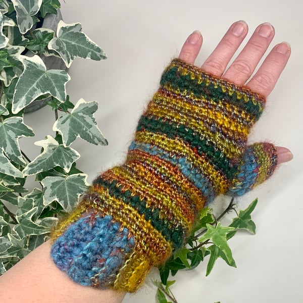 Wrist warmers fingerless gloves.