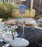 Hand crafted thistle sculpture mounted in stone base - Image 4