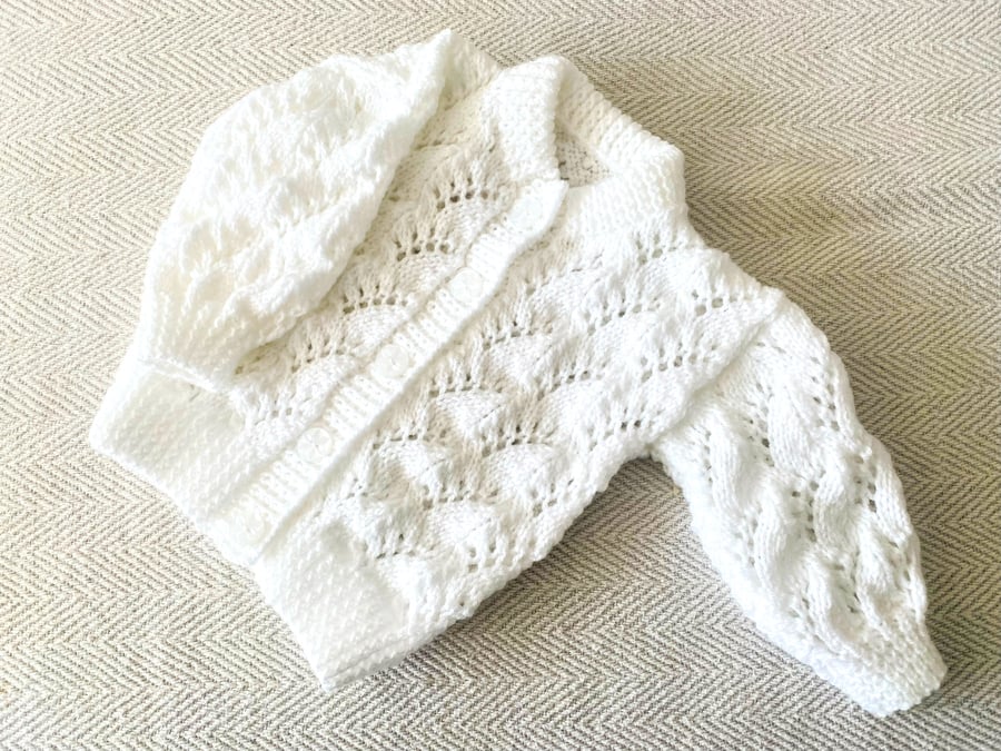 Lace  pattern  Girls Cardigan 18” Chest