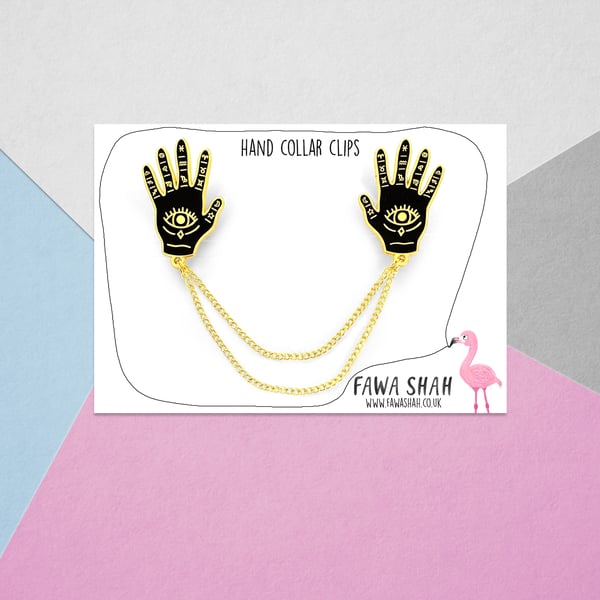 Hand Collar Chain - Hard Enamel Pin - Jewellery