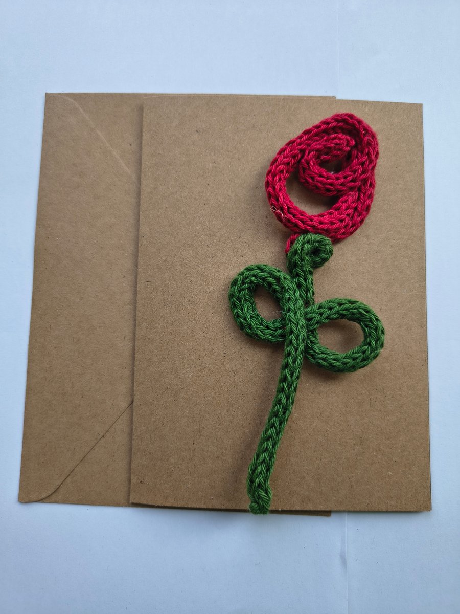knitted cotton yarn cards - birthdays, 2nd wedding anniversary FREE POSTAGE