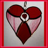 Love Heart Heartbead) 8cm - Stained Glass Suncatcher