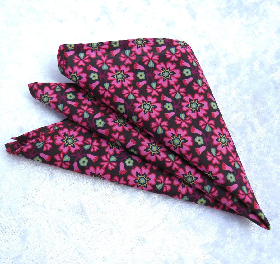 Gents handkerchief, made from Liberty Tana Lawn, pocket square
