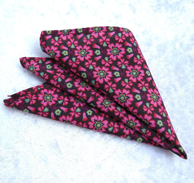 Gents handkerchief, made from Liberty Tana Lawn, pocket square