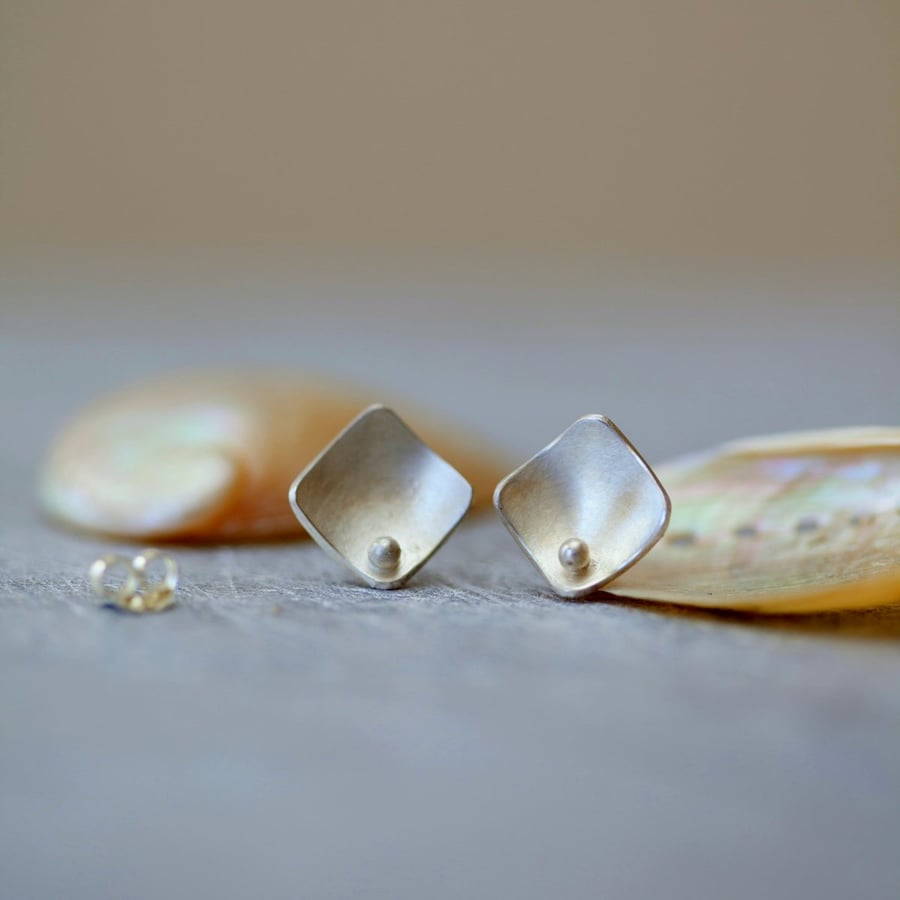 Large Square Silver Studs