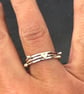 Jester Ring, gold heart ring, silver heart stack ring, love ring, valentines  - Image 1