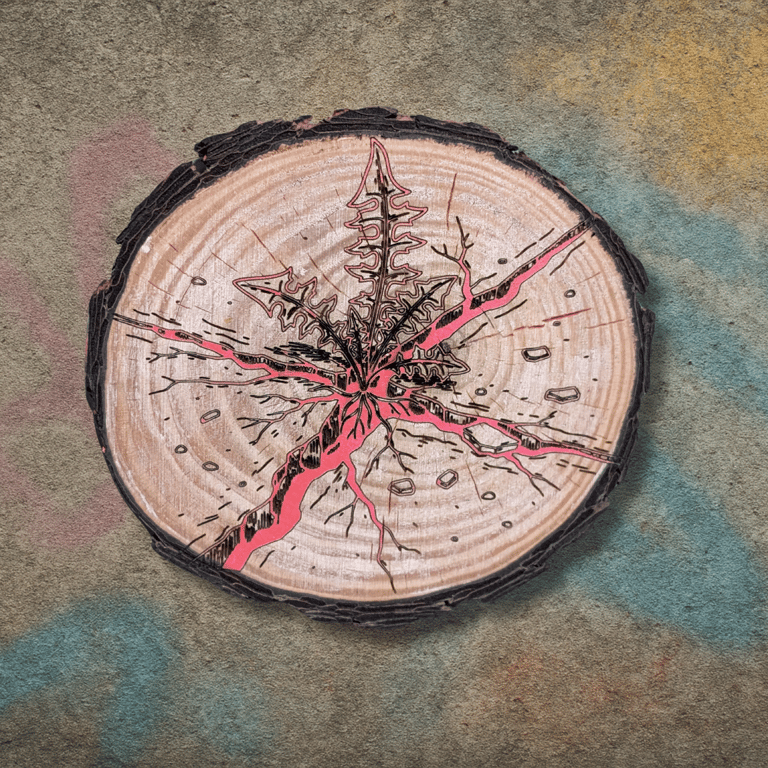 Hand-Painted & Laser Engraved Weed Plaque