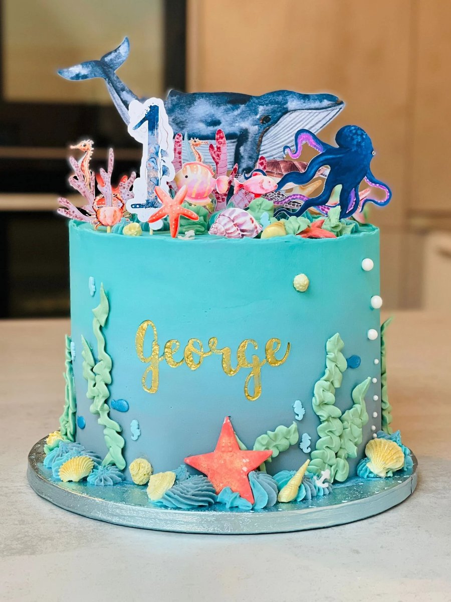 Ocean cake topper, sea cake topper, whale cake topper, narwhal, under the sea ca