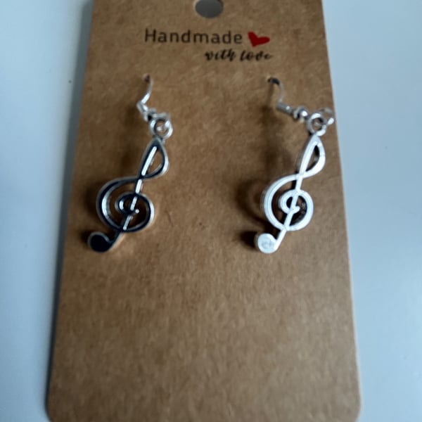 Sterling Silver Earrings - Single Musical Note - Brand New & Sealed!! 