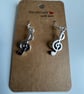 Sterling Silver Earrings - Single Musical Note - Brand New & Sealed!! 