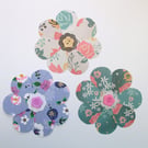 Handmade large paper flowers for junk journals, card toppers, room decor