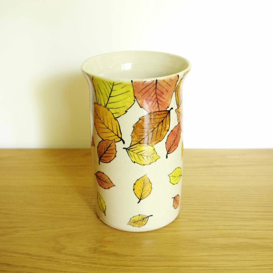 Large Vase - Autumn Colours Beech Leaves