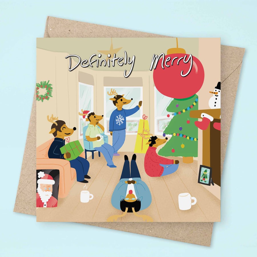 Definitely Merry Maybe Album Christmas card Liam Gallagher, Xmas greeting Oasis