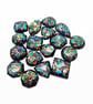 Mini Gem Cabochons in Mixed Shapes Handmade with Irridescent Film Inclusions