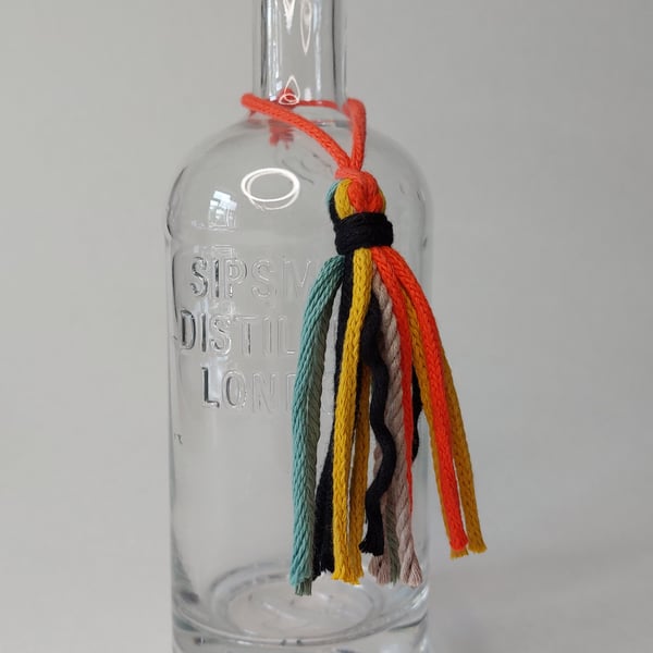 Eco Friendly Gift Tassel - multi colour re-loved threads
