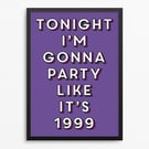 1999 Lyric Poster Print - Retro Typography Wall Art