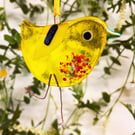 Fused Glass Yellow Bird