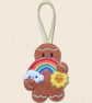 Rainbow Gingerbread Character - Embroidered Positive Decoration - Image 2