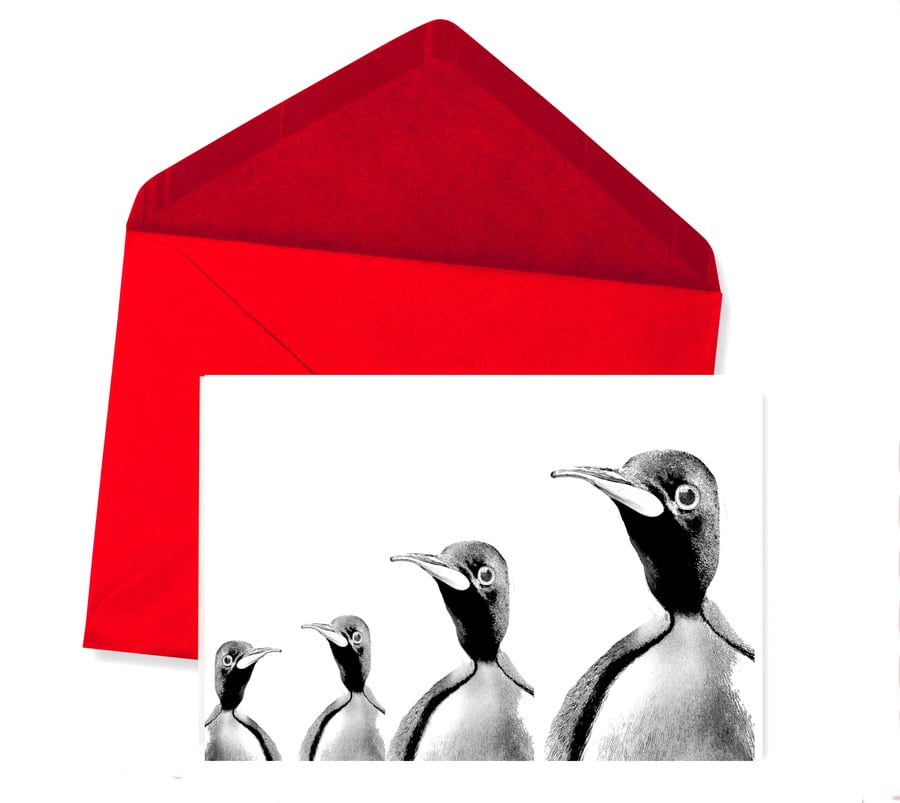 SALE - Christmas Card, Funny Penguins