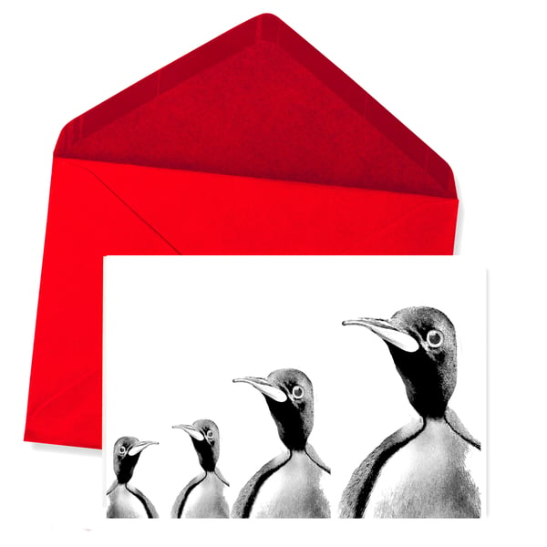 SALE - Christmas Card, Funny Penguins