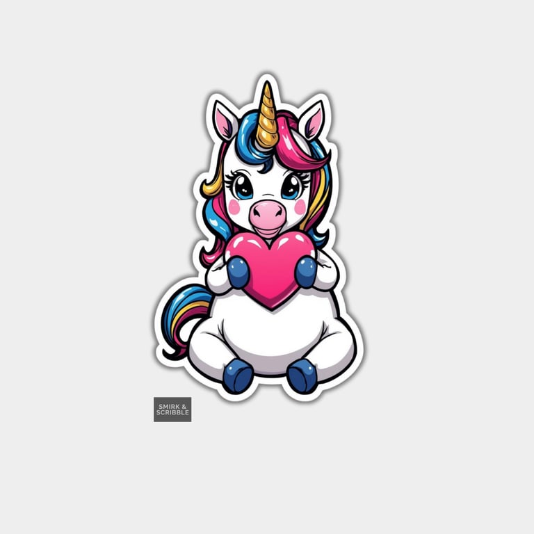 Funny Vinyl Sticker For Adults - Cute Unicorn