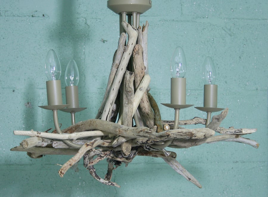 DRIFTWOOD CHANDELIER, 5 arm,UNIQUE LIGHTINGA ,