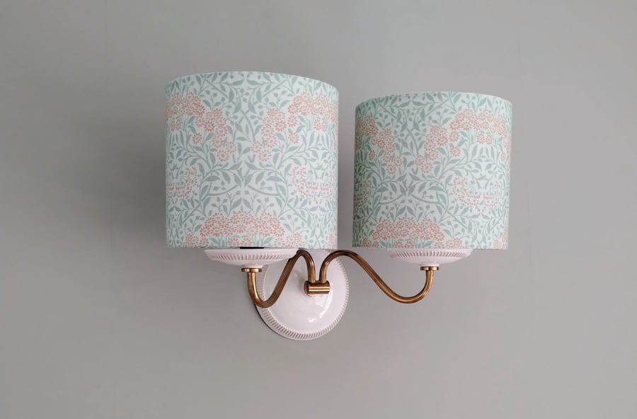 William Morris Classic Cylindrical Drum Lampshades X 2