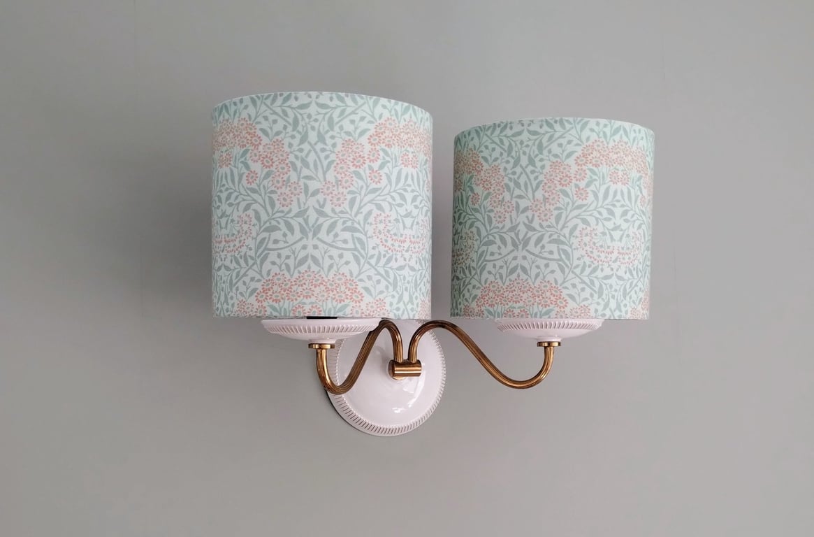 William Morris Classic Cylindrical Drum Lampshades X 2