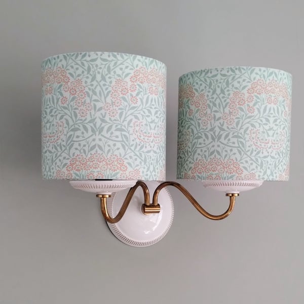 William Morris Classic Cylindrical Drum Lampshades X 2