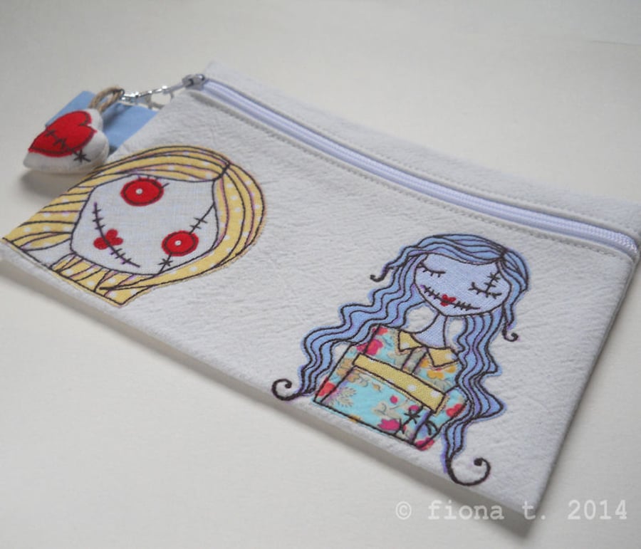 embroidered zombies purse