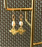 Freshwater Pearls & Bumble Bee Earrings. - Image 2