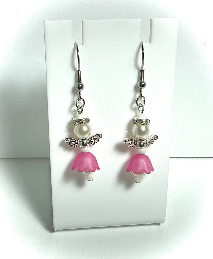 Pink Fairy Dangly Earrings