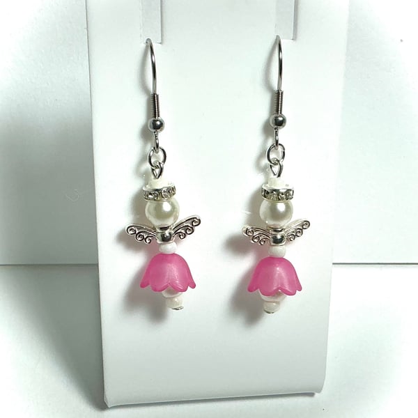 Pink Fairy Dangly Earrings