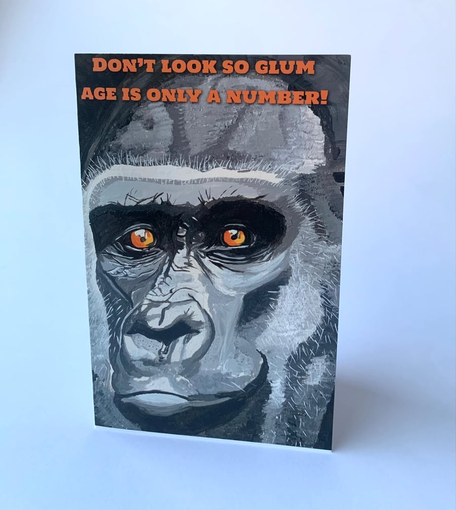 Gorilla silverback humour birthday card