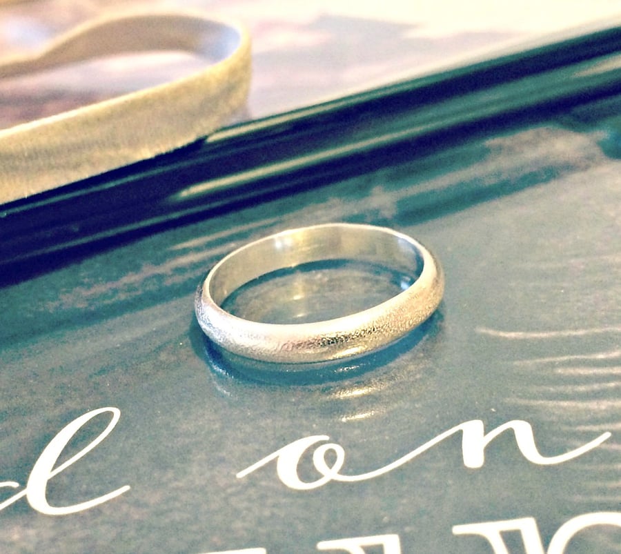 FROST RING - ladies wedding - unique textured - friendship ring