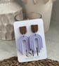 Boho Statement Jewellery - Textured Lavender Rainbow Arch Earrings  - Image 2