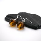 leopard print cone lampwork glass earrings