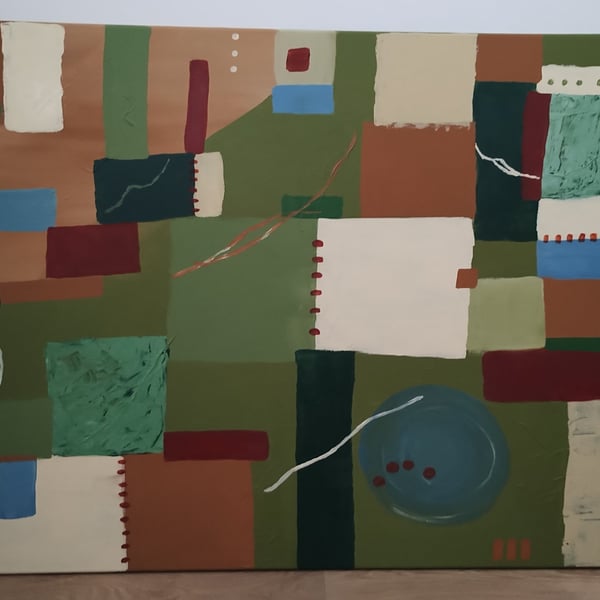 Large abstract acrylic painting 