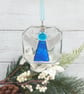 Fused Glass Angel Christmas Card: Handmade Angel Tree Decoration - Image 4