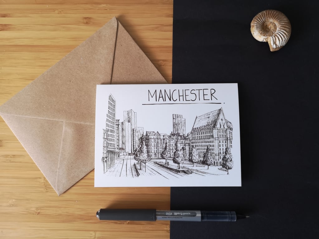 Manchester Skyline Greetings Card