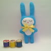 Little Turquoise Bunny Fleece Soft Toy, Bunny Plush, Sweet Boy Baby Bunny
