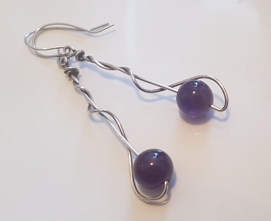 Sterling Silver and Semi-precious drop earrings