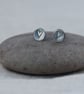 Recycled Sterling Silver Rustic Folk Heart Stud Earrings - Image 2