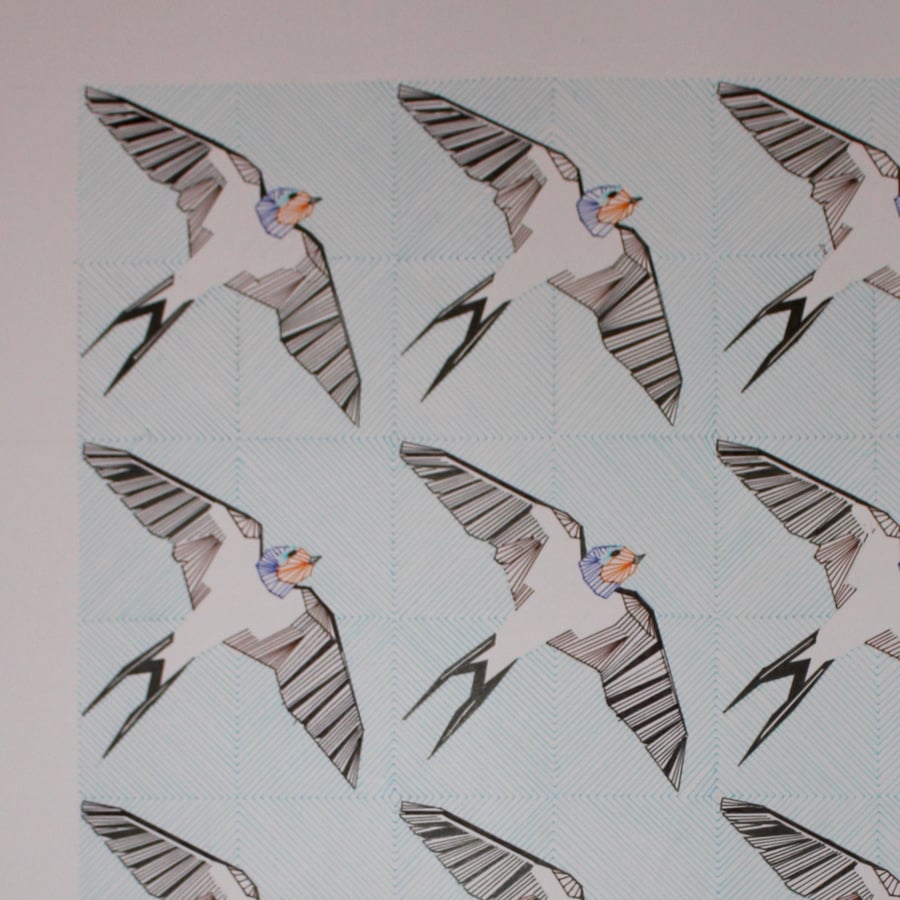 Limited edition and signed Giclee print of 'Swallows' by Ann-Marie Ison