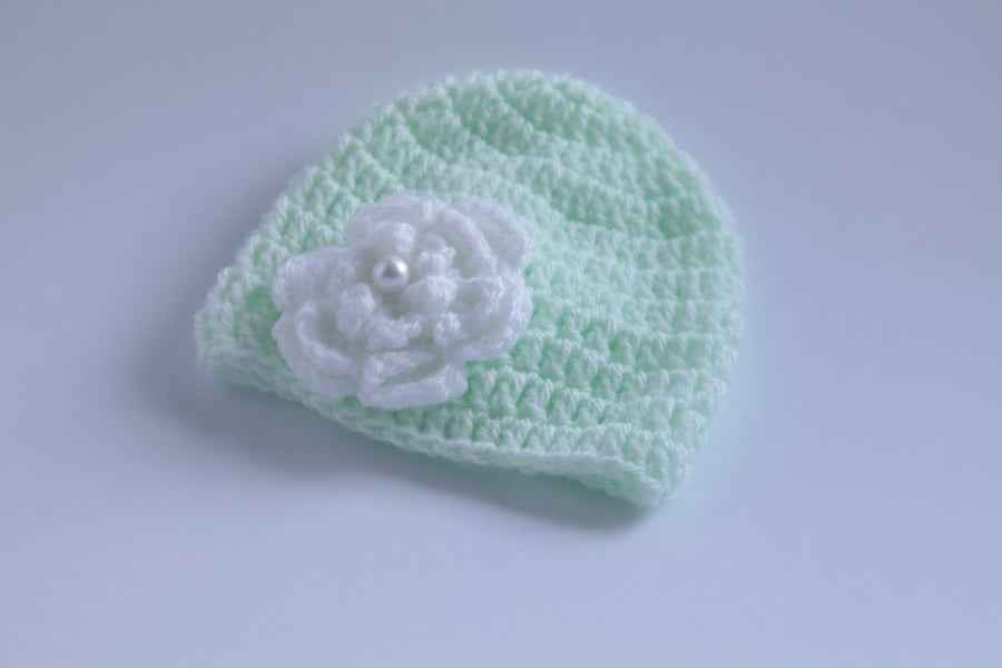 Crochet Beanie Hat for a Baby Girl
