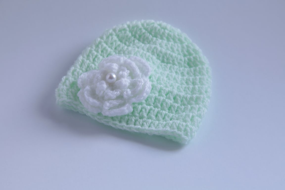 Crochet Beanie Hat for a Baby Girl