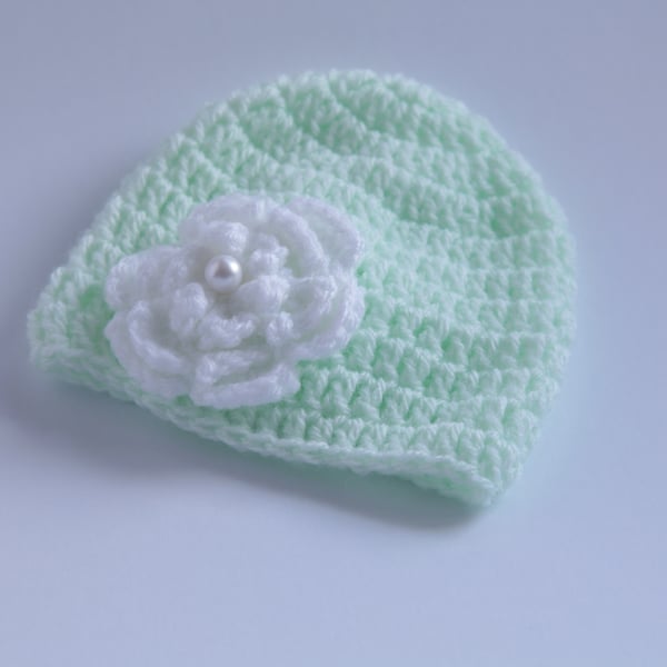 Crochet Beanie Hat for a Baby Girl